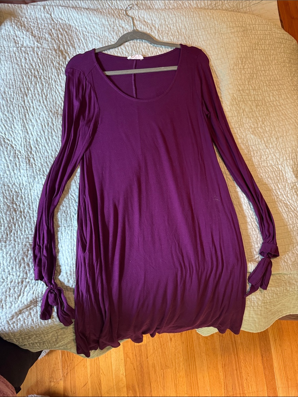 Amelia James Long Sleeve Tunic Dress in Deep Plum